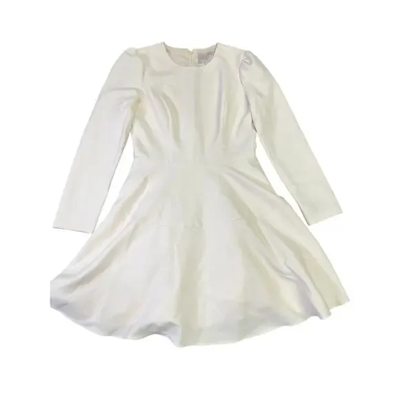 Gal Meets Glam Celeste Fit to Flare Pleated Dress, Sz 6 Cream Old Money Classic - Picture 2 of 15